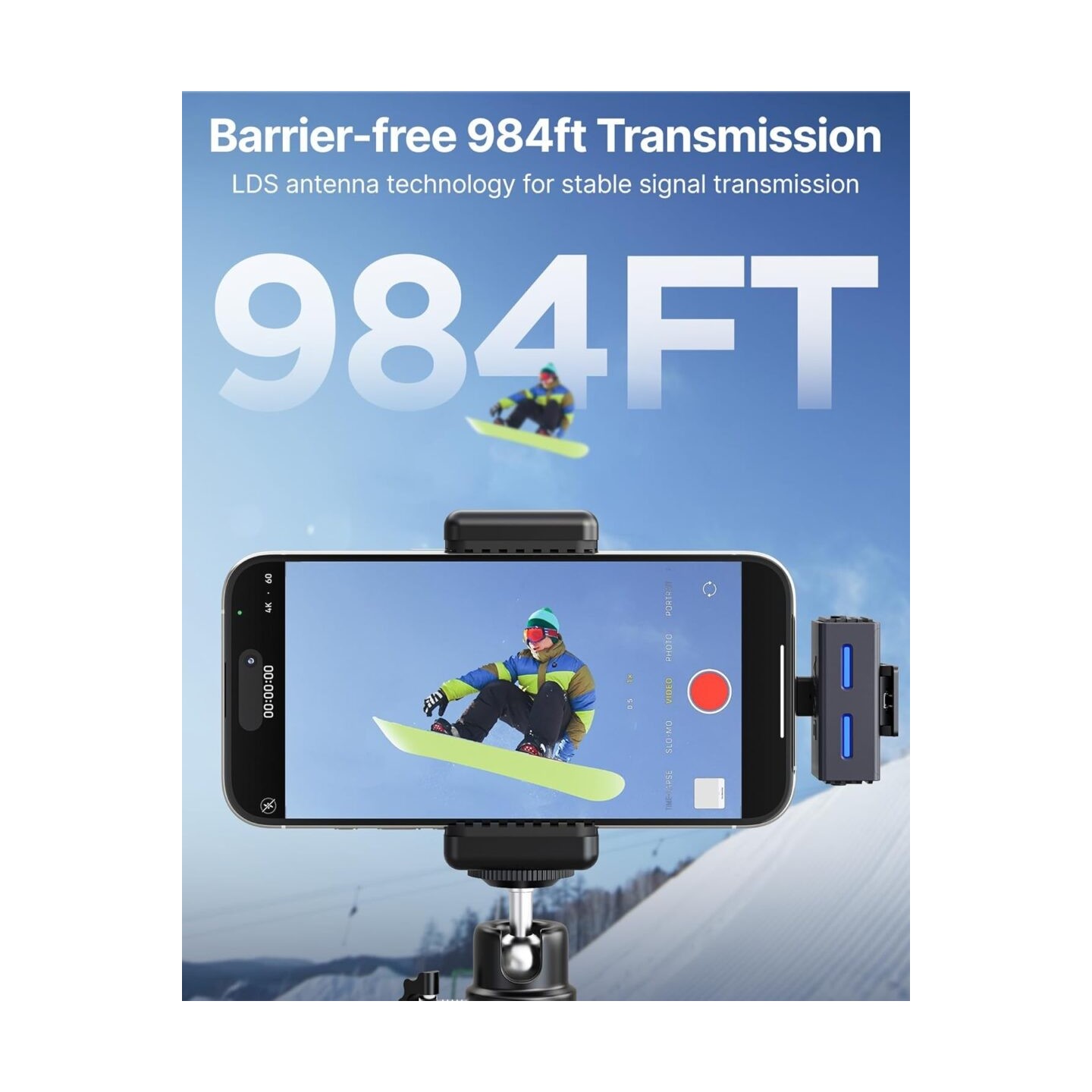 BOYALINK Wireless Microphone - 3 - Type-C, Lightning & 3.5mm AI-Powered Button Wireless Microphone 2 TX + 1 RX + charging case