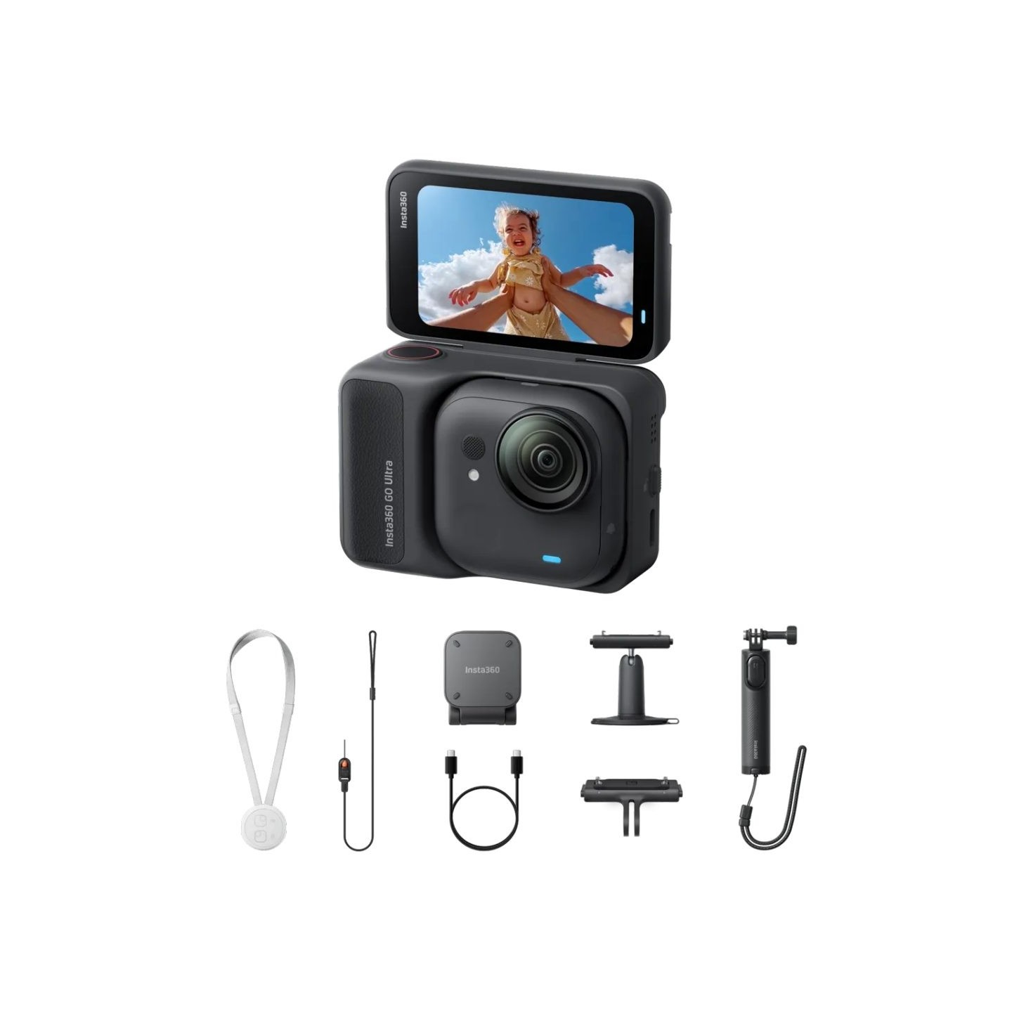 Insta360 GO Ultra Creator Bundle Midnight Black - Mini 2-in-1 Tripod, Quick Release Mount, Pivot Mnt