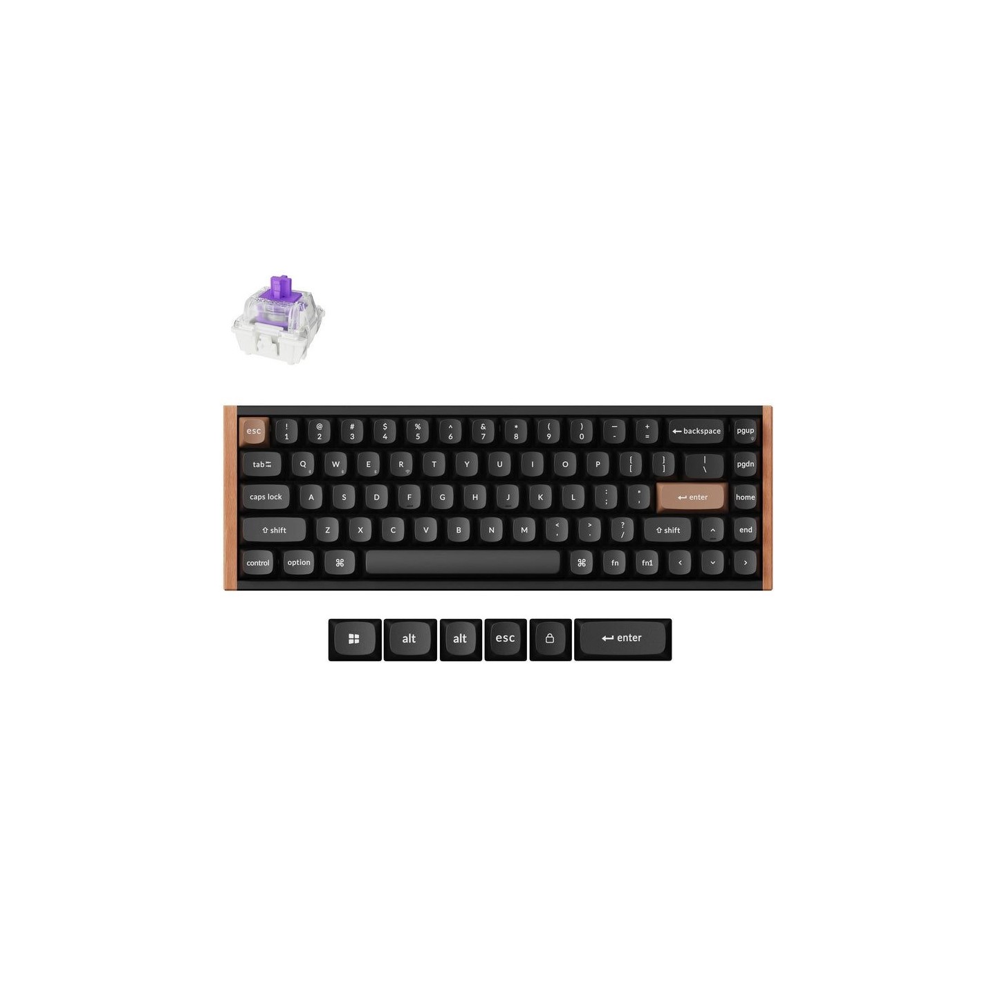 Keychron K6 HE K6H-F1 Special Wood Edition 65% Wireless Magnetic Hall Effect RGB Keyboard US (Boxed)