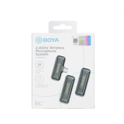BOYA 2.4GHz Mobile wireless mic For Android USB-C - BY-WM3T2-U2 - 2 transmitters, two person vlog