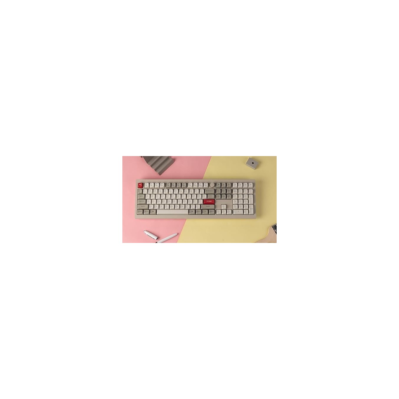 Keychron V6 Max Retro - V6M-R1 - QMK VIA BT 2,4 Wired Custom Mechanical Keyboard Red Switch 100% US