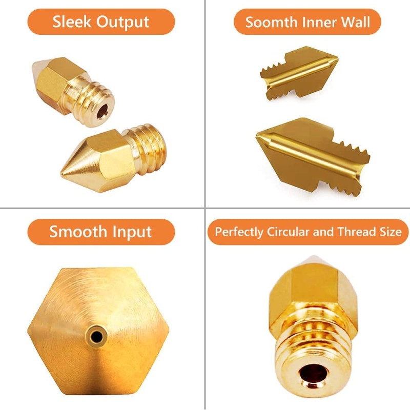 Creality Nozzles Kit - MK8 - 24 pcs 0.2mm, 0.3mm, 0.4mm, 0.5mm, 0.6mm, 0.8mm, 1.0mm — Buy in Cyprus with Fast Delivery