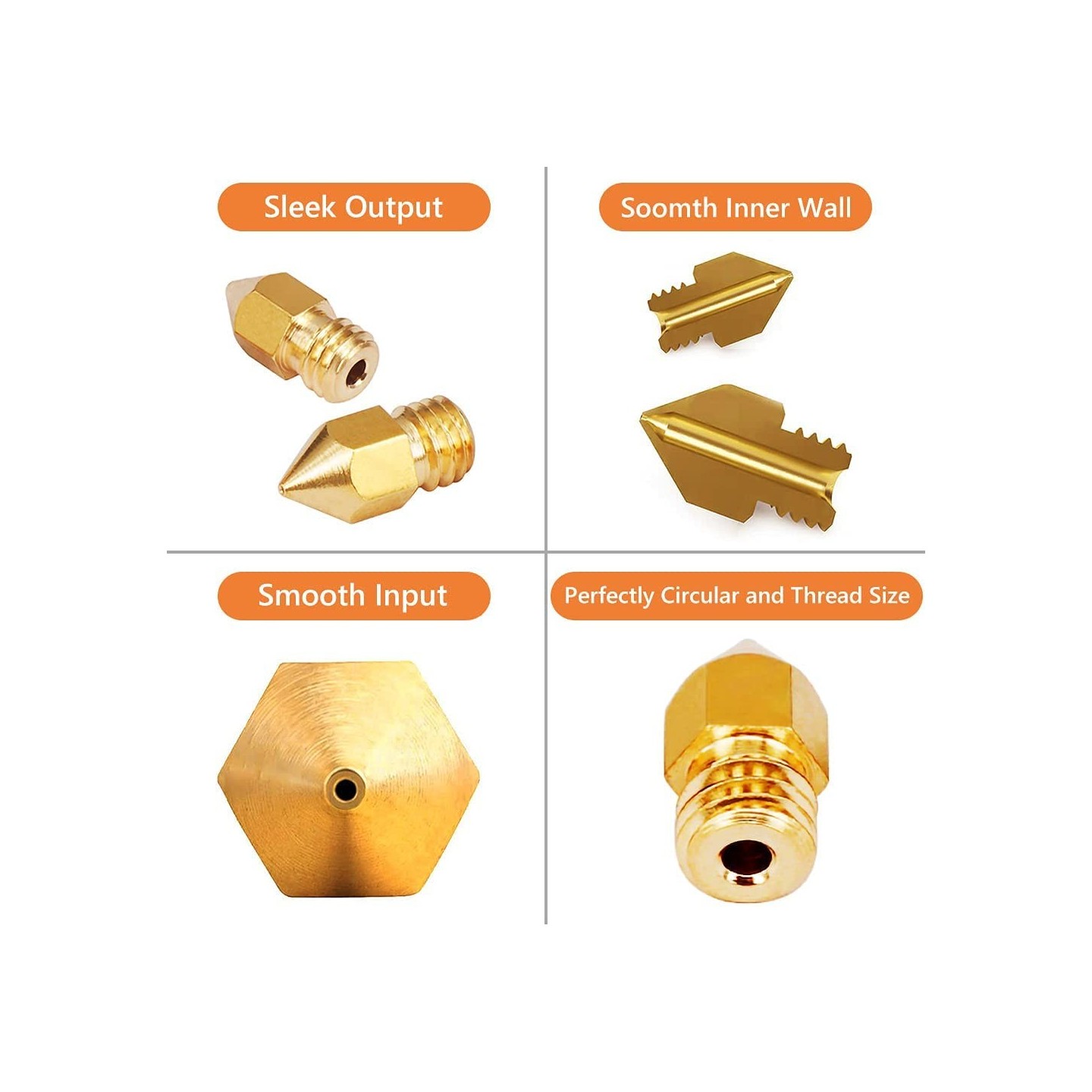 Creality Nozzles Kit - MK8 - 24 pcs 0.2mm, 0.3mm, 0.4mm, 0.5mm, 0.6mm, 0.8mm, 1.0mm — Buy in Cyprus with Fast Delivery