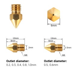 Creality Nozzles Kit - MK8 - 24 pcs 0.2mm, 0.3mm, 0.4mm, 0.5mm, 0.6mm, 0.8mm, 1.0mm — Buy in Cyprus with Fast Delivery