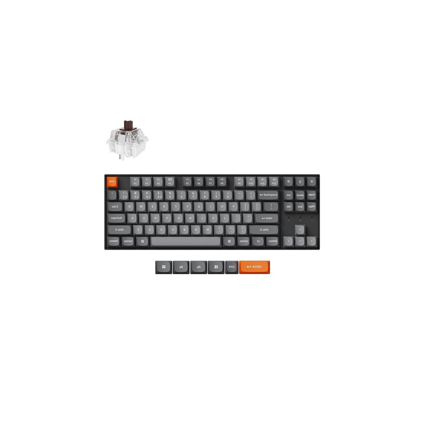 Keychron K8 Max K8M-B3 QMK Wireless Mechanical Keyboard Brown Switch RGB 80% US (Boxed) — Buy in Cyprus with Fast Delivery