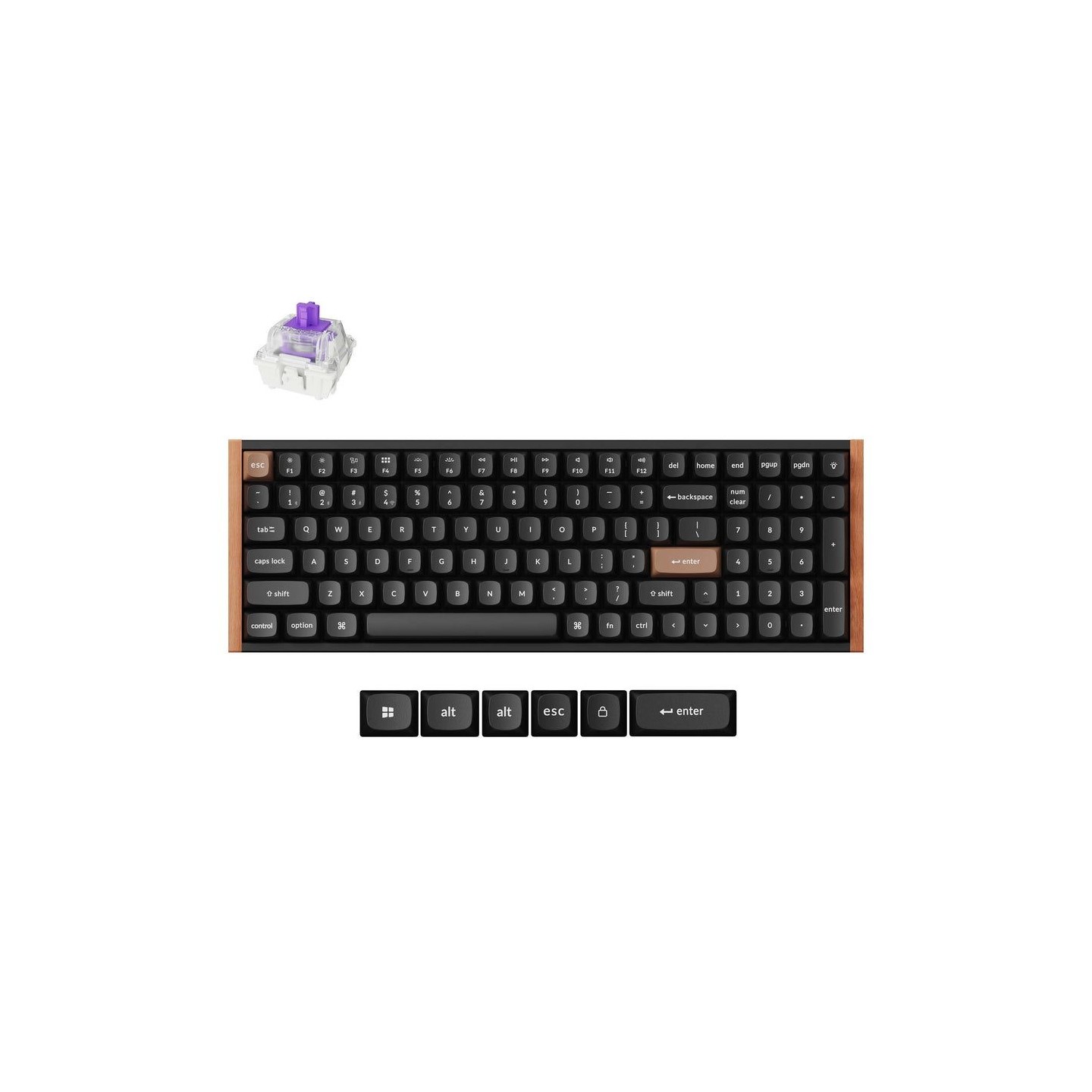 Keychron K4 HE (K4H-F1) Wood Edition Wireless Magnetic Hall Effect RGB 96% US Keyboard (Boxed)