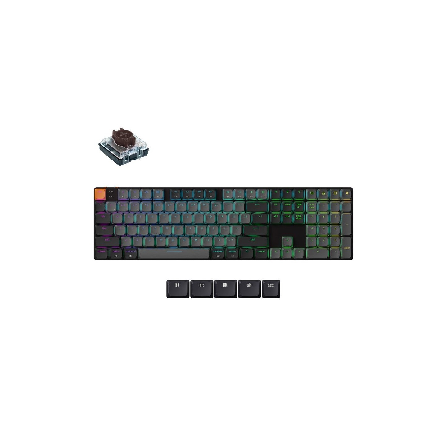 Keychron K5 V2 K5X-B3 QMK Wireless Low-Profile Mechanical Keyboard Brown Switch RGB US (Boxed)