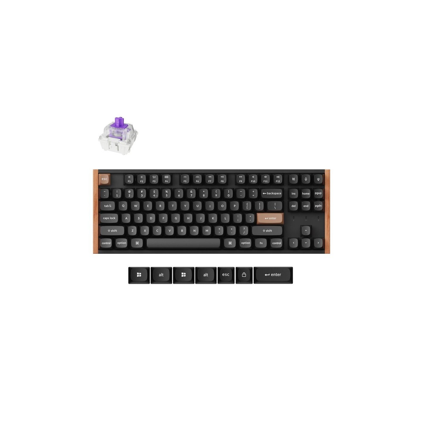 Keychron K8 HE K8H-F1 Special Wood Edition Wireless Magnetic Hall Effect RGB Keyboard 80% US (Boxed)