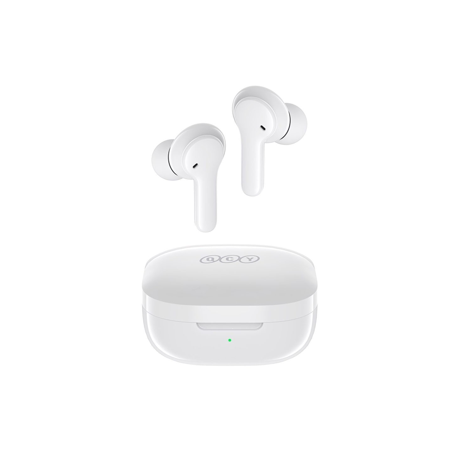QCY Earbuds - T13 - TWS WHITE Dual Driver 4-mic noise cancel. True Wireless Earbuds - Quick Charge 380mAh