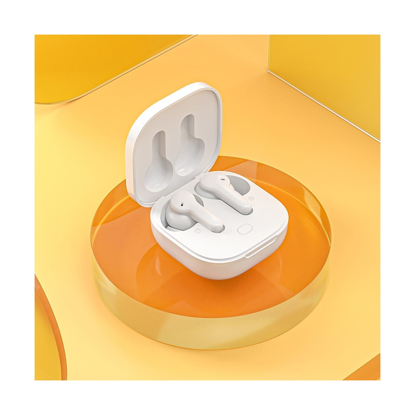 QCY Earbuds - T13 - TWS WHITE Dual Driver 4-mic noise cancel. True Wireless Earbuds - Quick Charge 380mAh