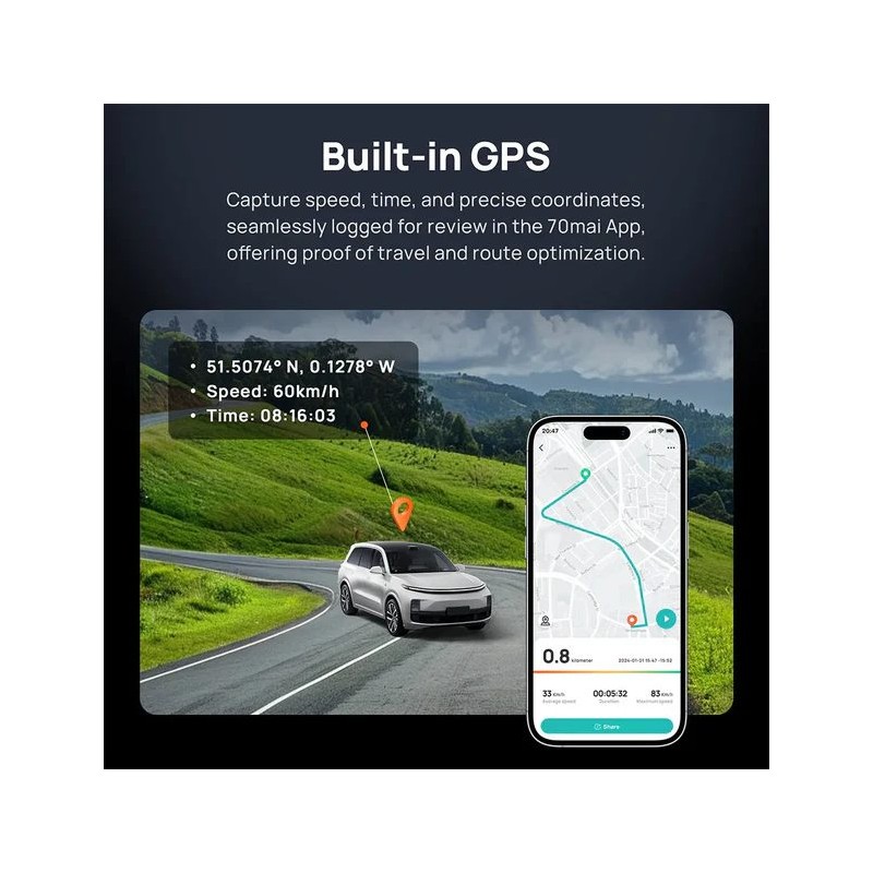 Buy 70mai Dash Cam 4K Omni 360° - X800-2 - Review Full View with Dual Sony STAR... in Cyprus, Nicosia, Limassol, Larnaka, Pafos