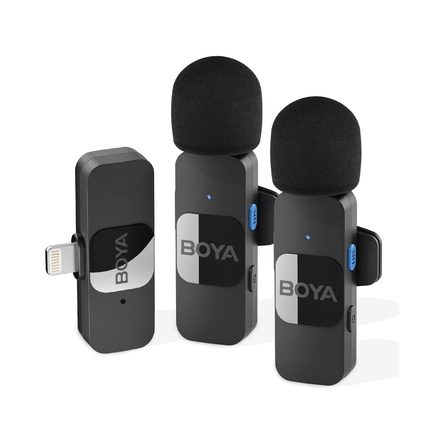 BOYA Lavalier Microphone - BY-V2 - Wireless 2-person Lavalier Microphone for iPhone iPad Mini Lapel Lightning connection