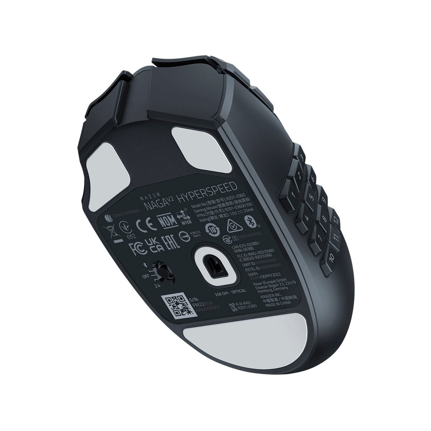 Razer Naga V2 HyperSpeed Wireless MMO Mouse - 30K DPI - 19 Buttons (Boxed) — Buy in Cyprus with Fast Delivery