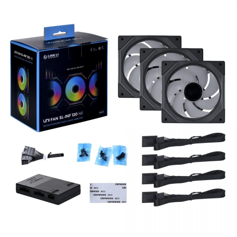 Buy Lian Li UNI FAN INFINITY SL - 120 -3PCS - Black - Triple pack include Contro... in Cyprus, Nicosia, Limassol, Larnaka, Pafos