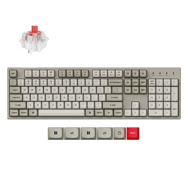 Keychron C2 Pro 8K C2PX-M1 Red Switch 100% US Retro RGB (Boxed) — Buy in Cyprus with Fast Delivery