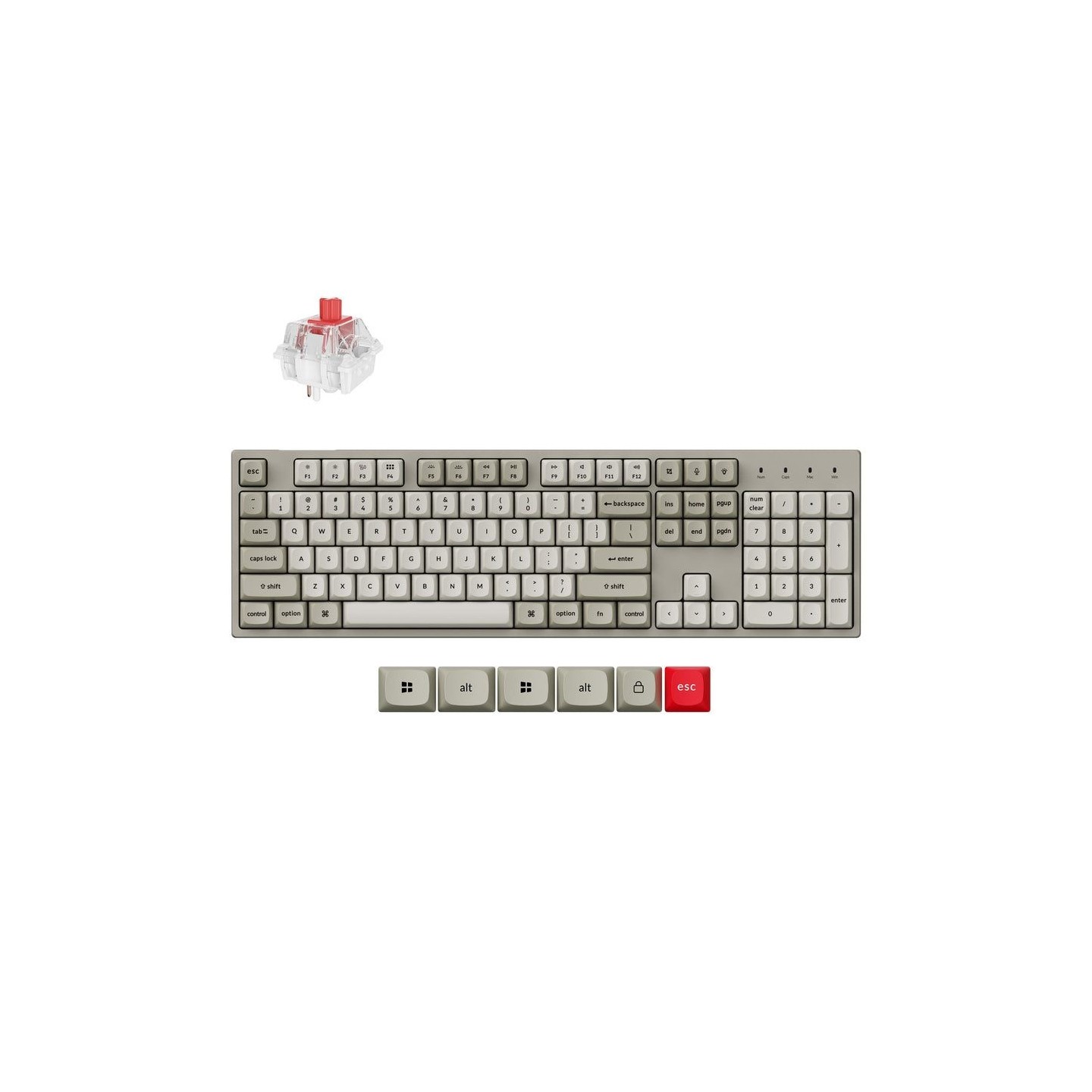 Keychron C2 Pro 8K C2PX-M1 Red Switch 100% US Retro RGB (Boxed) — Buy in Cyprus with Fast Delivery