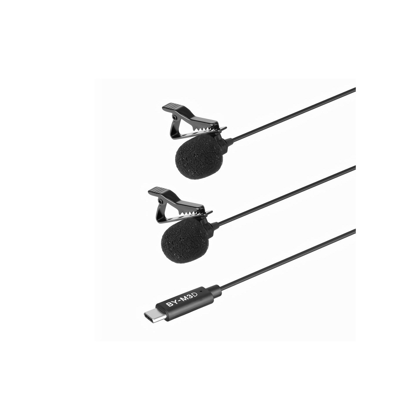 BOYA Dual Mic Lavalier microphone for USB TYPE-C devices - BY-M3D - Dual Mic Lavalier microphone for USB TYPE-C devices