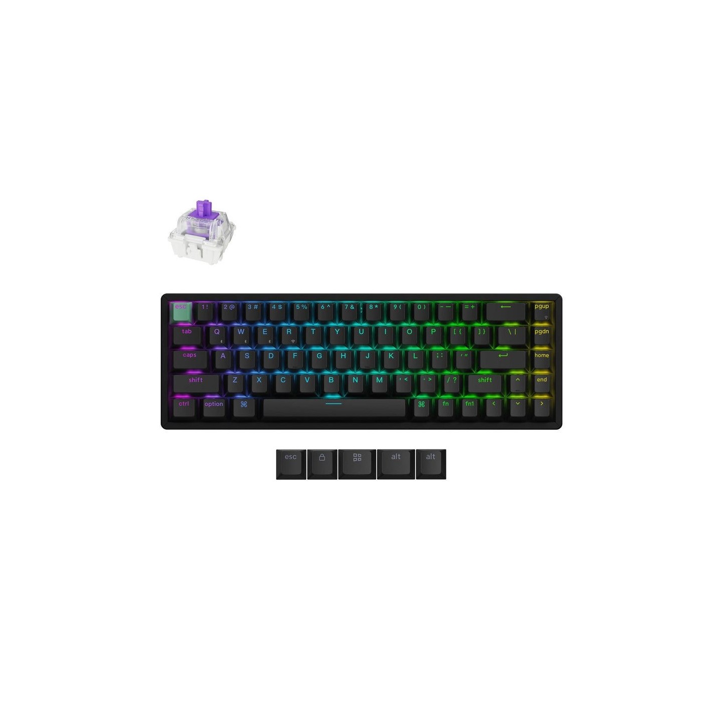 Keychron K6 HE K6H-J1 Shine-Through Wireless Magnetic Hall Effect RGB Keyboard 65% US (Boxed)