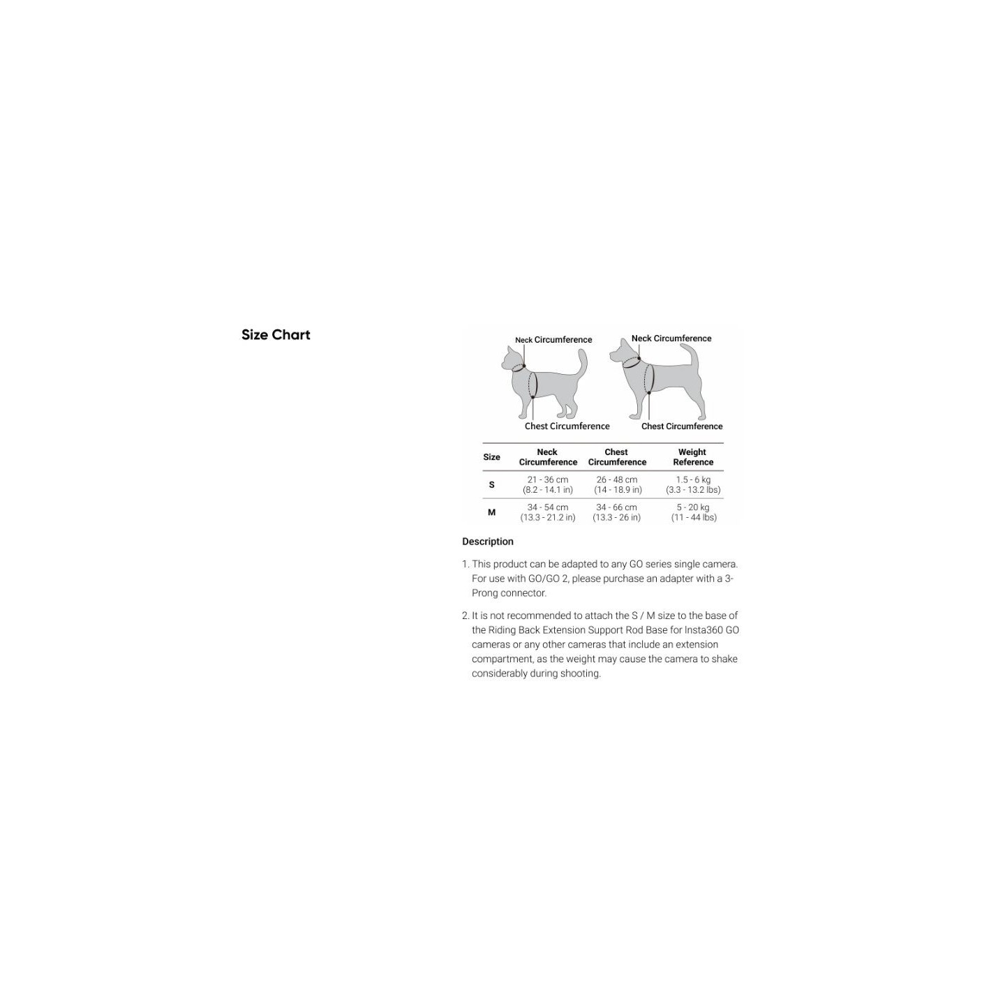 Insta360 Go 3 - Go 3S - Pet Harness Mount Size S — Buy in Cyprus with Fast Delivery