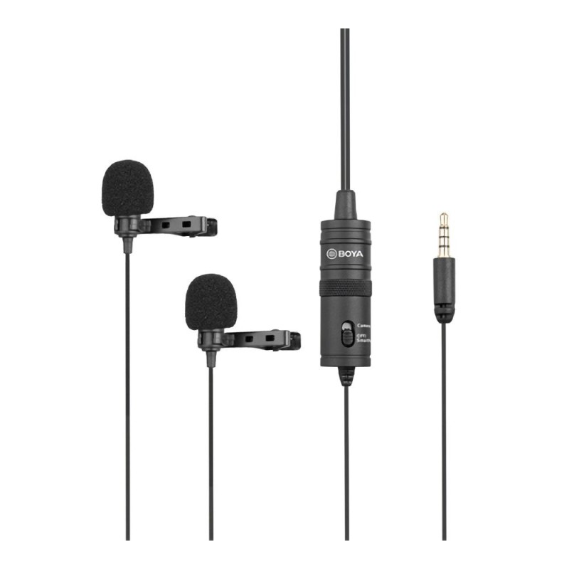 Buy BOYA Dual Lavalier Microphone - BY-M1DM - wired mic in Cyprus, Nicosia, Limassol, Larnaka, Pafos