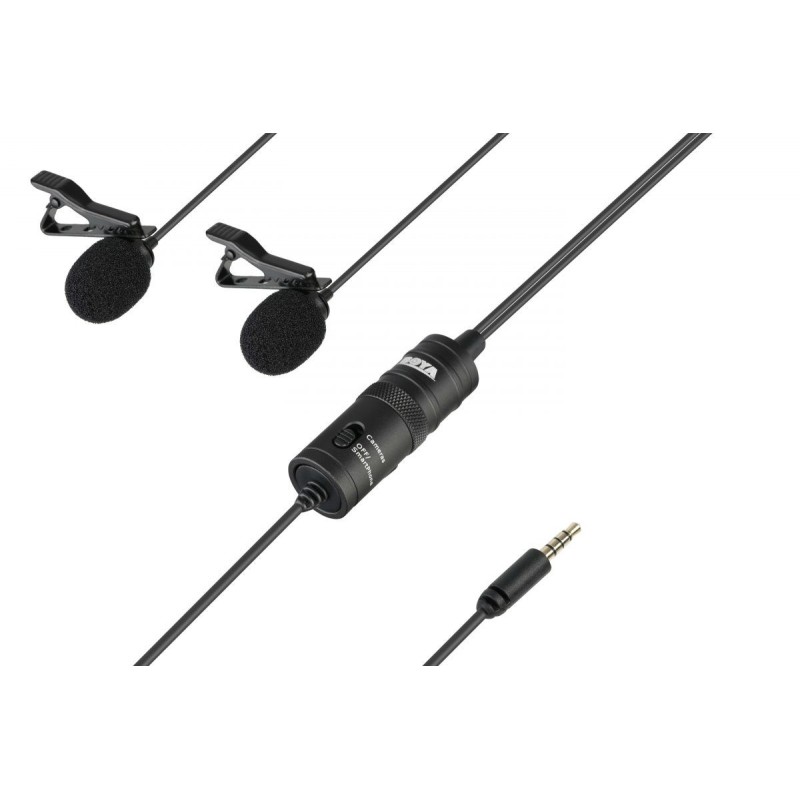 Buy BOYA Dual Lavalier Microphone - BY-M1DM - wired mic in Cyprus, Nicosia, Limassol, Larnaka, Pafos