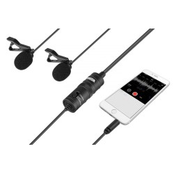 Buy BOYA Dual Lavalier Microphone - BY-M1DM - wired mic in Cyprus, Nicosia, Limassol, Larnaka, Pafos