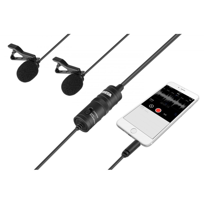 Buy BOYA Dual Lavalier Microphone - BY-M1DM - wired mic in Cyprus, Nicosia, Limassol, Larnaka, Pafos