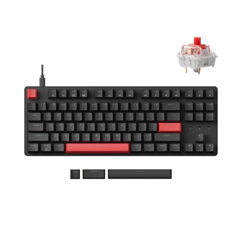 Buy Lemokey X1 - X1-A1 - QMK VIA Wired Mechanical Keyboard TKL 80% Red Switch US... in Cyprus, Nicosia, Limassol, Larnaka, Pafos