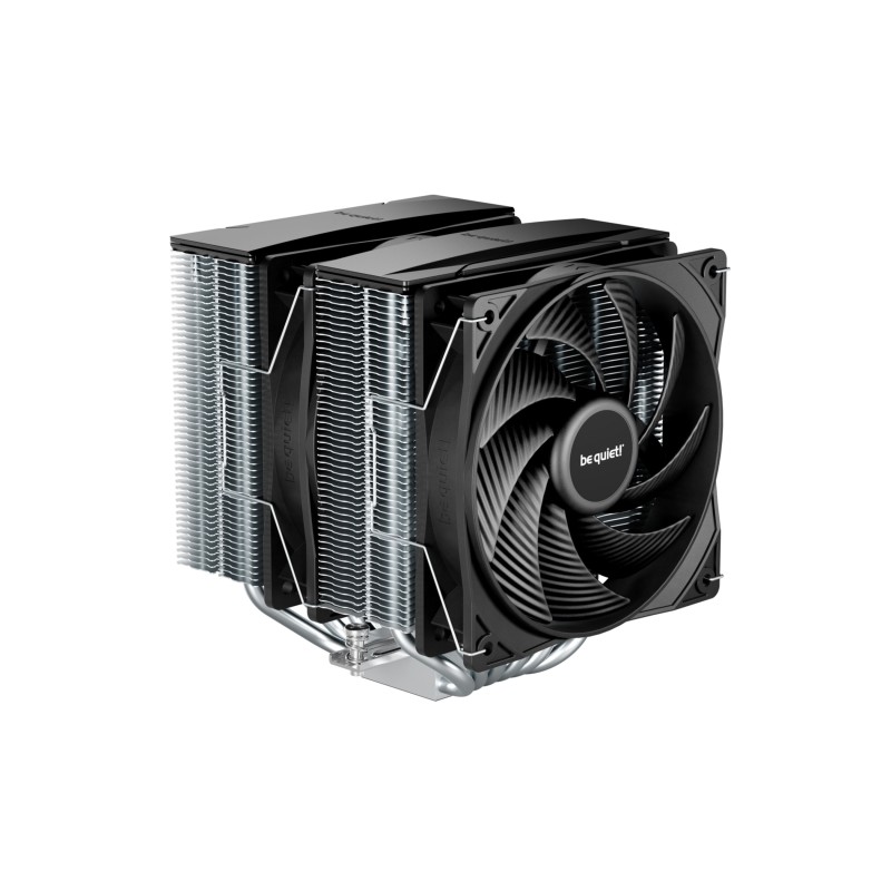 be quiet! Pure Rock Pro 3 BK041 - CPU Air Cooler, Dual 120mm Pure Wings 3 PWM Fans, Silver Aluminium, 250W TDP (Boxed)