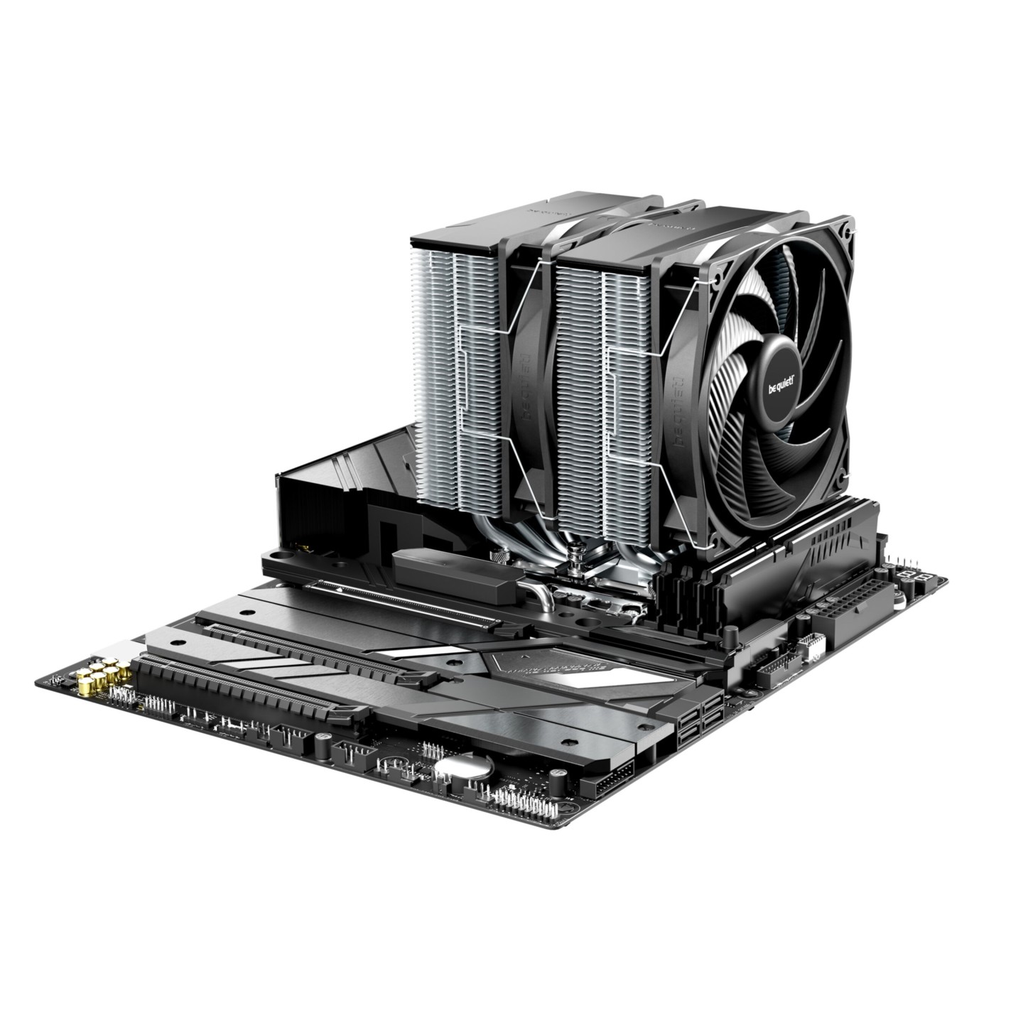 be quiet! Pure Rock Pro 3 BK041 - CPU Air Cooler, Dual 120mm Pure Wings 3 PWM Fans, Silver Aluminium, 250W TDP (Boxed)
