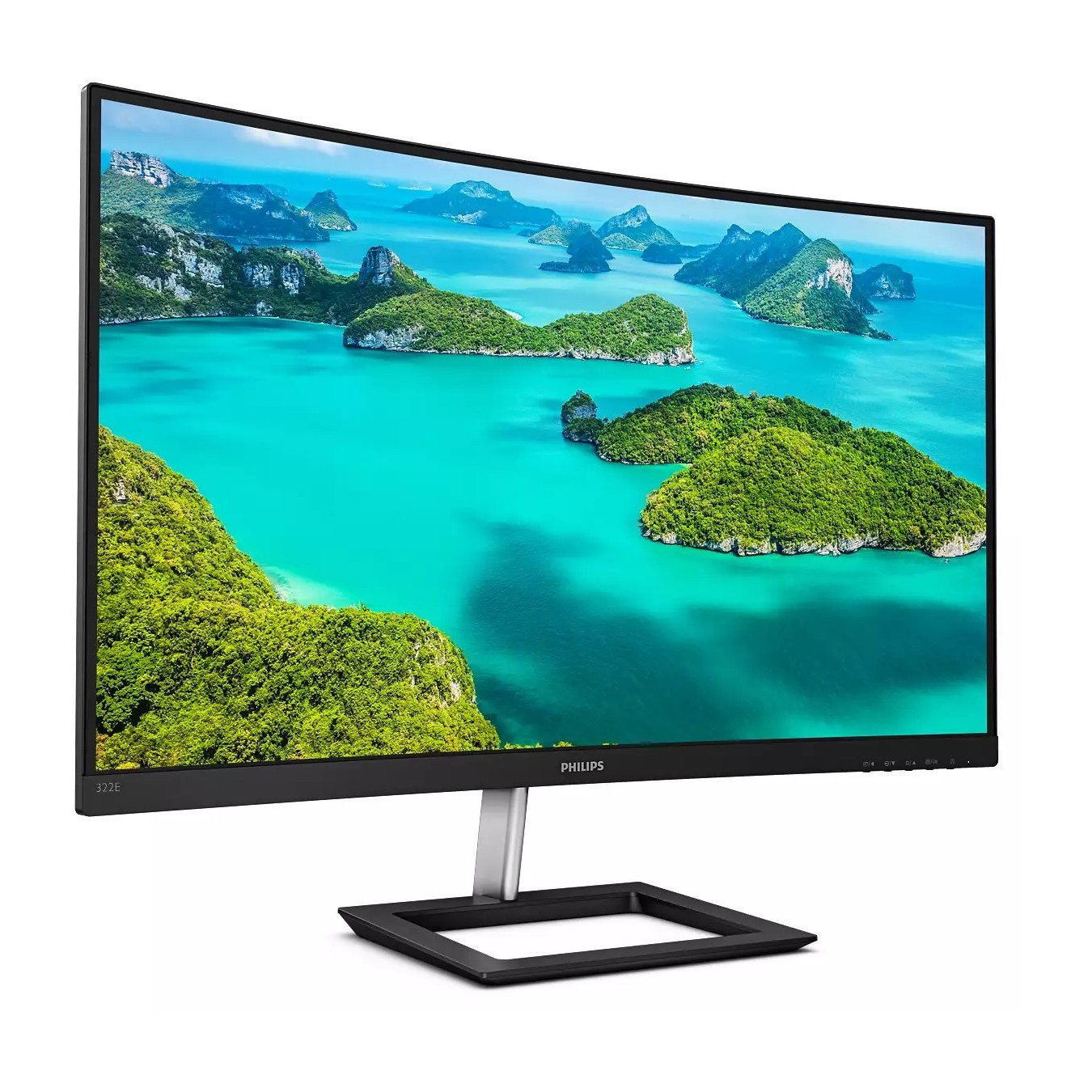 Philips E-line Monitor - 322E1C - 81.3cm 32'' (1920x1080) Curved 16:9 4ms HDMI VGA DisplayPort VESA Full HD Black Silver