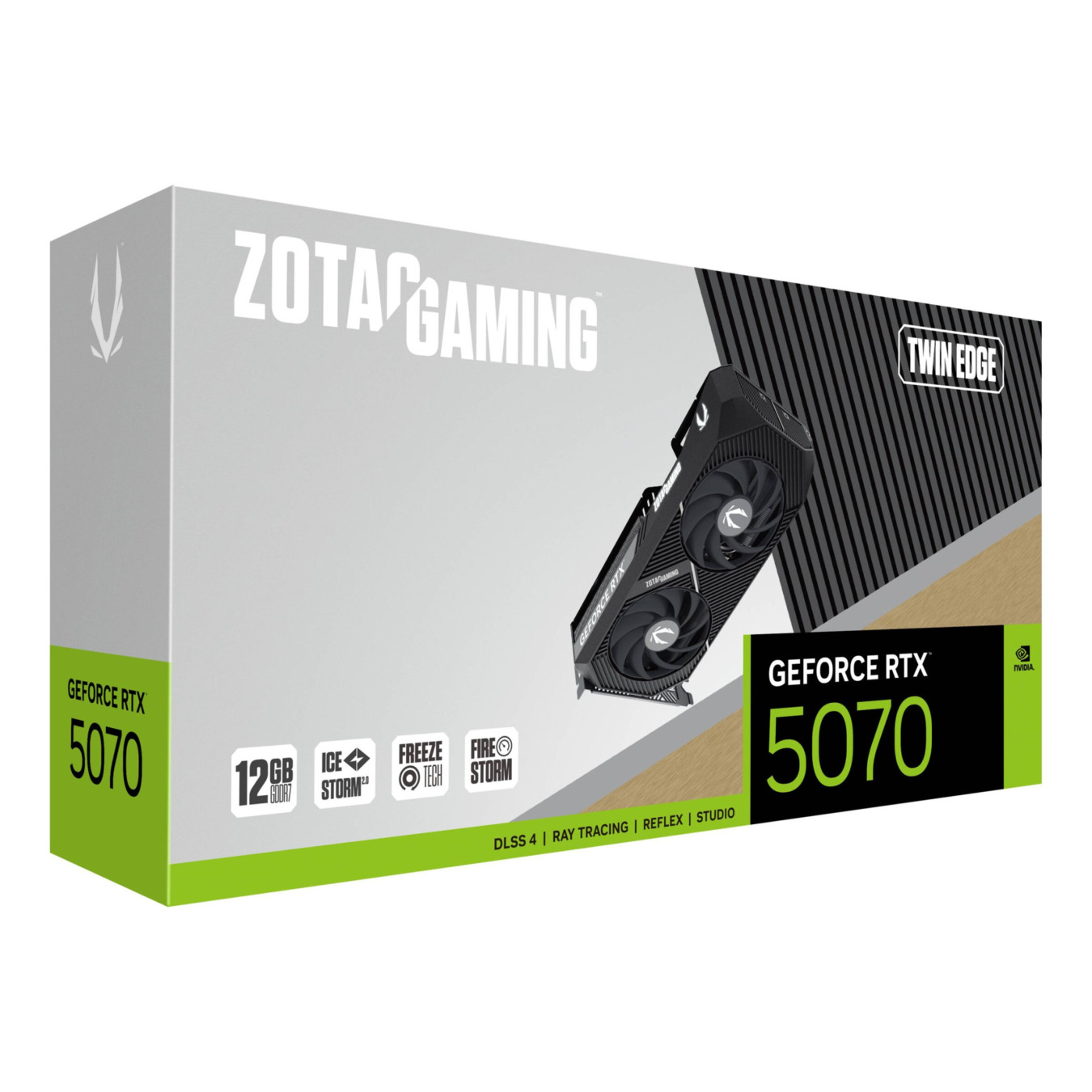 ZOTAC GeForce RTX 5070 Twin Edge - 12GB GDDR7, 2512 MHz Boost, Black, PCIe 5.0 — Buy in Cyprus with Fast Delivery