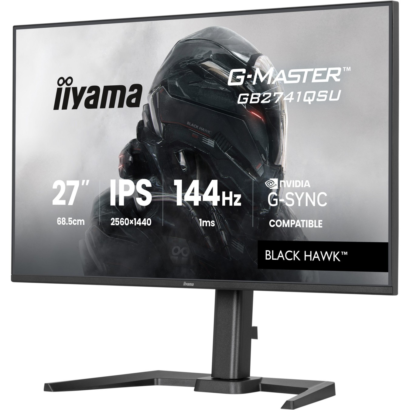 iiyama - GB2741QSU-B1 - 68.6 cm 27? (2560×1440) 16:9 QHD IPS 1 ms 144 Hz HDMI DisplayPort VESA 100×100 Black