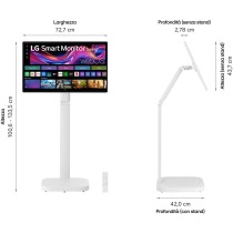 LG Monitor - 32U889SA-W - 80 cm (31.5"), 3840x2160, IPS, 5 ms, 60 Hz, USB-C (65W) x3, HDMI x2, Touchscreen, Rolling stand, White