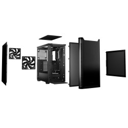 be quiet! Pure Base 501 - Mid Tower PC Case, Black, ATX/mATX/Mini-ITX, USB-C, 2x140mm Fans (Boxed)