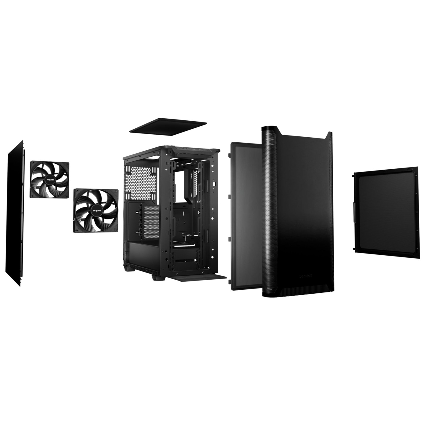 be quiet! Pure Base 501 - Mid Tower PC Case, Black, ATX/mATX/Mini-ITX, USB-C, 2x140mm Fans (Boxed)