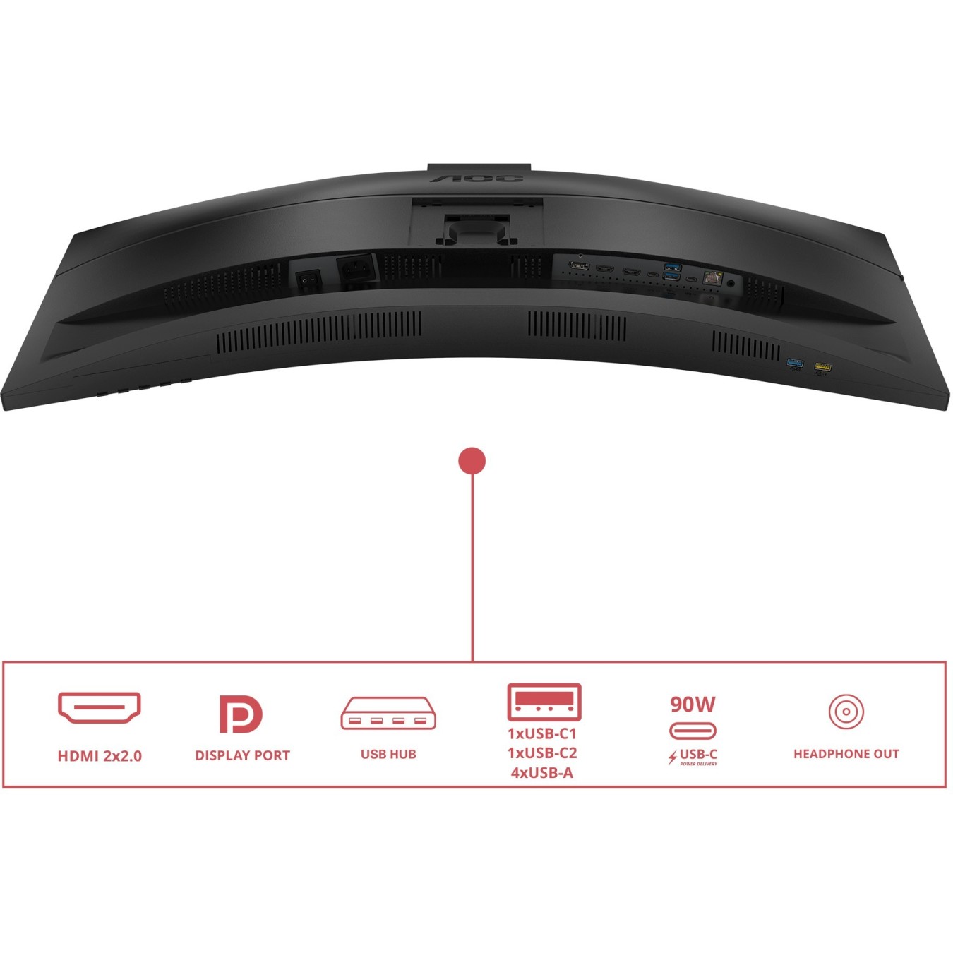 AOC Monitor - CU34E4CV - 34-inch WQHD Curved — Buy in Cyprus with Fast Delivery