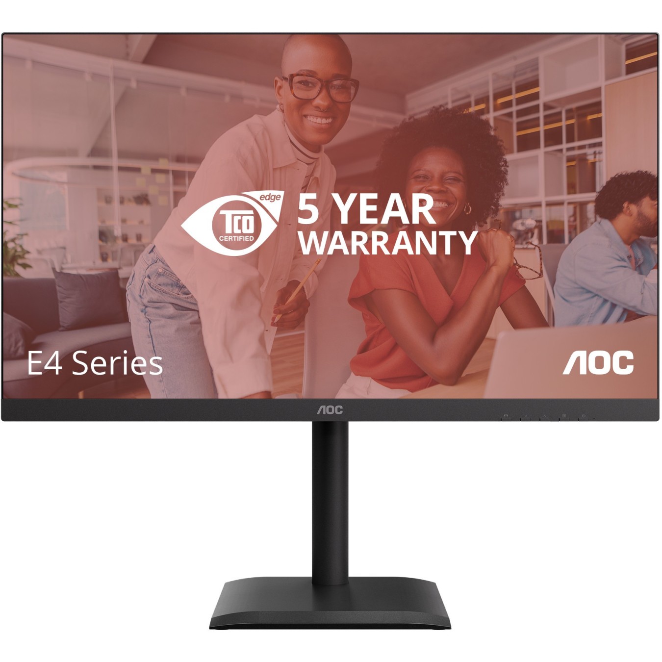 AOC Monitor - U27E4CV - 27 inch Ultra HD. Speakers. (3840x2160, 60 Hz, 2x HDMI 2.0, DisplayPort 1.4, USB-C (90W PD), RJ45)