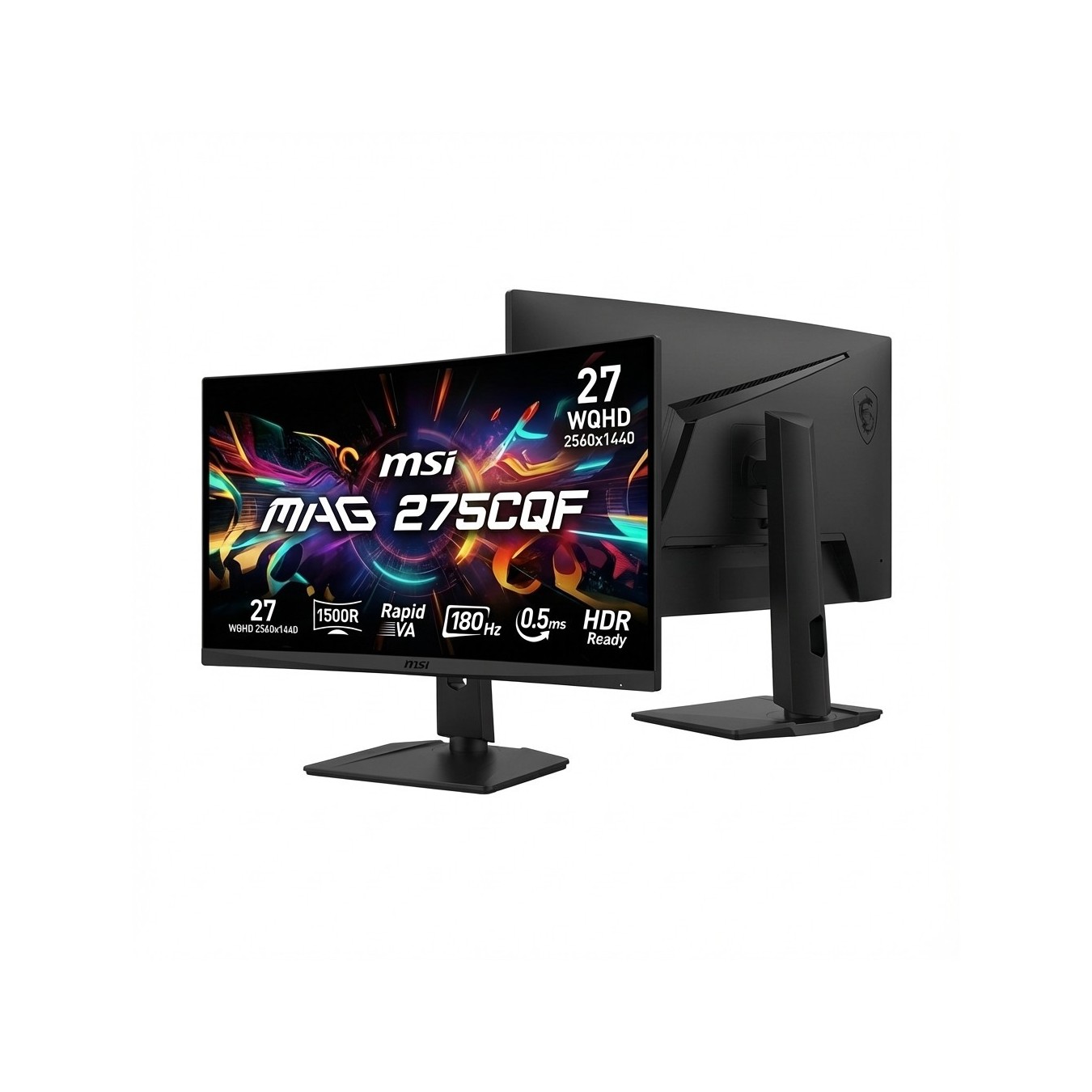 MSI MAG - 275CQF - 68.58cm 27' (2560x1440) E18 16:9 Curved RapidVA 0.5ms 180Hz 2xHDMI DisplayPort HDR Ready Black