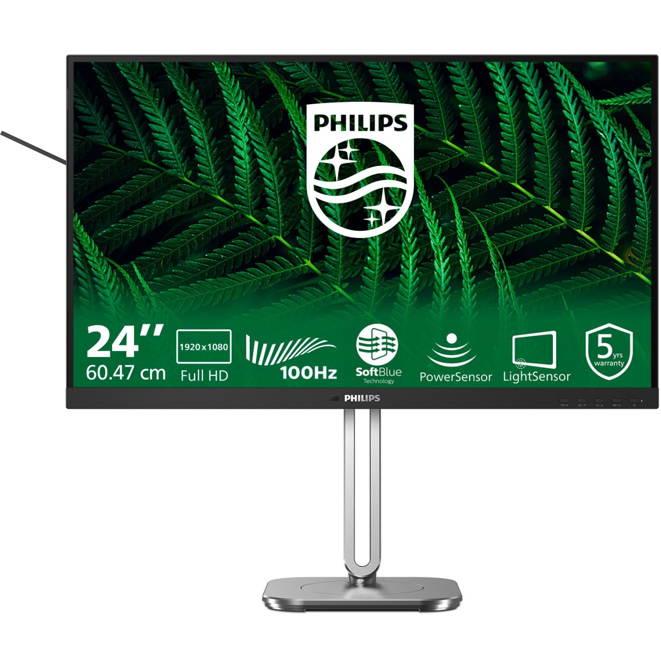 Philips Monitor - 24B2G5200 - 60.5 cm (23.8") 16:9 HDMI+DP+USB Dark Grey — Buy in Cyprus with Fast Delivery