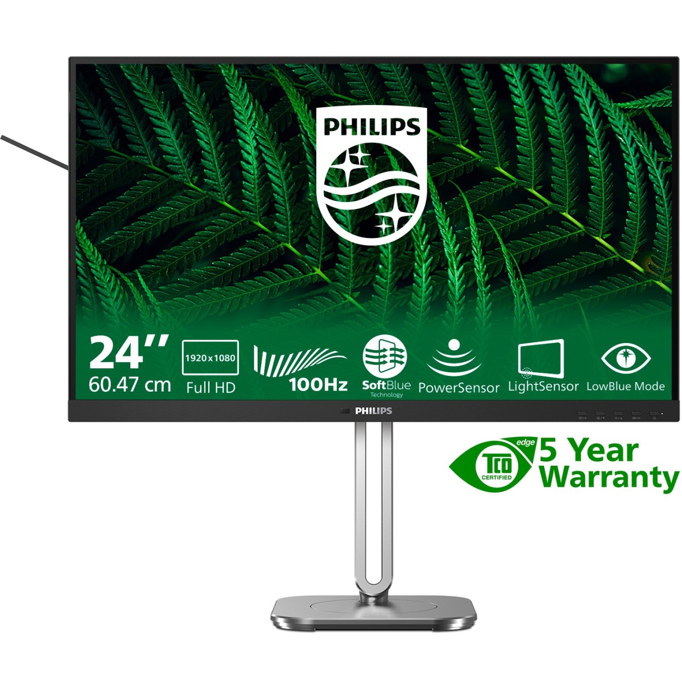 Philips Monitor - 24B2G5200 - 60.5 cm (23.8") 16:9 HDMI+DP+USB Dark Grey — Buy in Cyprus with Fast Delivery