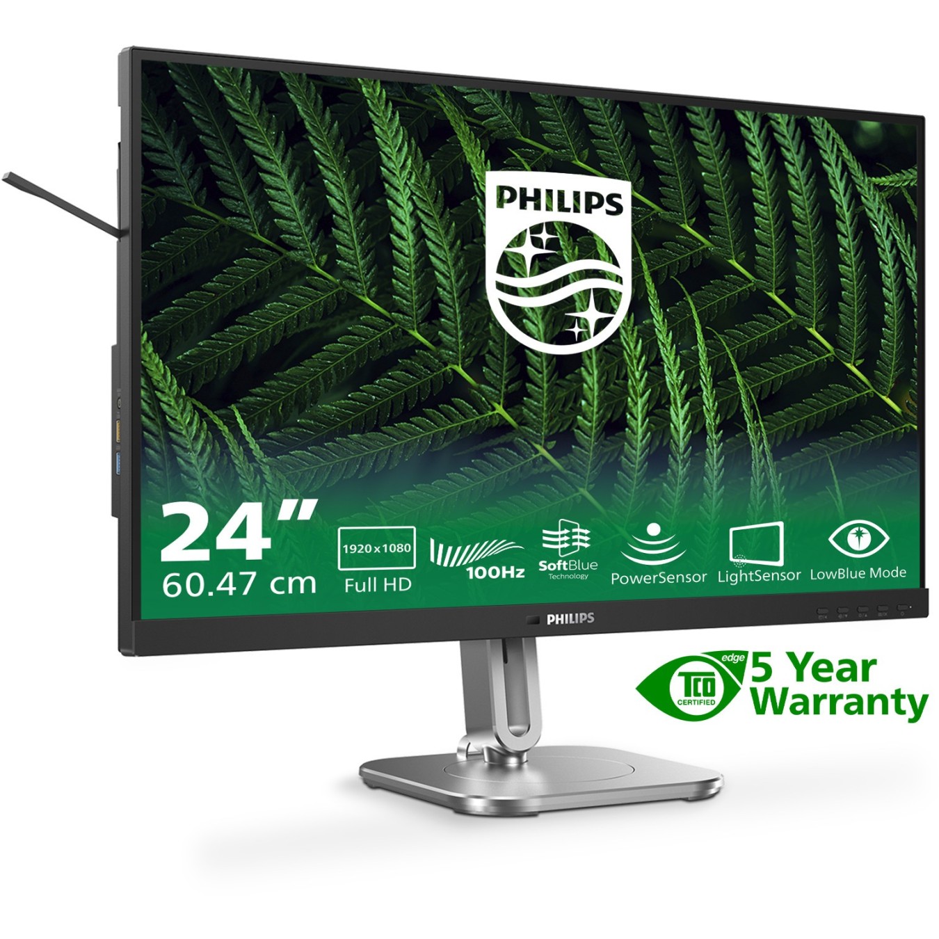 Philips Monitor - 24B2G5200 - 60.5 cm (23.8") 16:9 HDMI+DP+USB Dark Grey — Buy in Cyprus with Fast Delivery