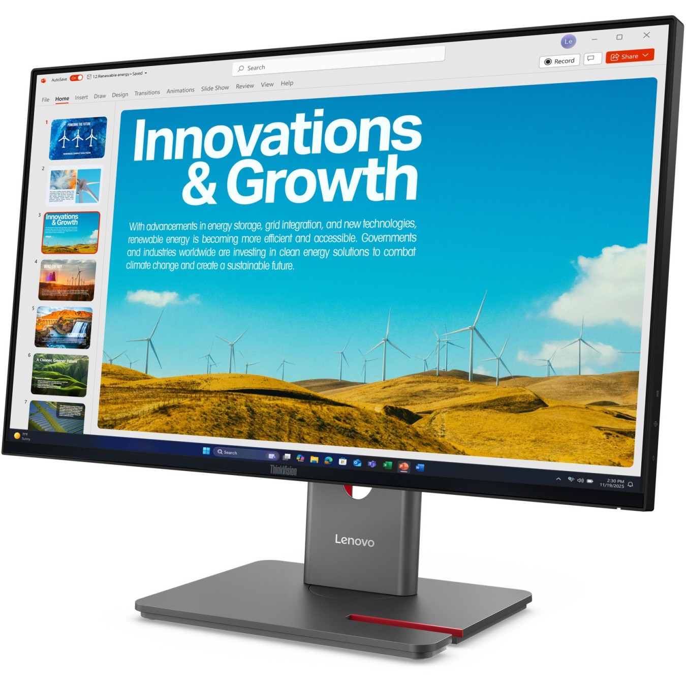 Lenovo ThinkVision - P24QD-40 - 23.8-inch QHD HDMI DP USB-C DOC — Buy in Cyprus with Fast Delivery