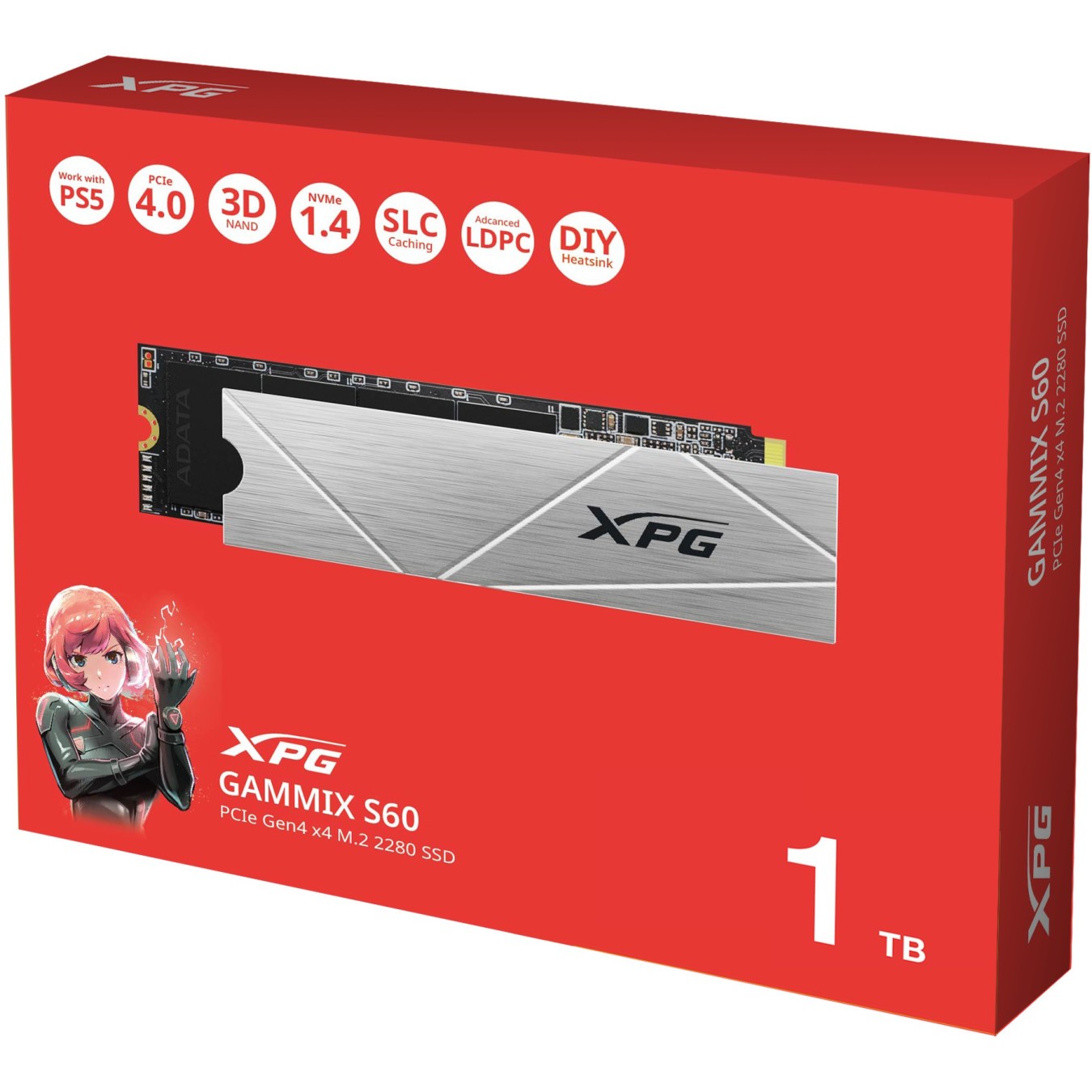 M.2 ADATA XPG - GAMMIX S60 BLADE - 1 TB (PCIe 4.0 x4, NVMe, M.2 2280) — Buy in Cyprus with Fast Delivery