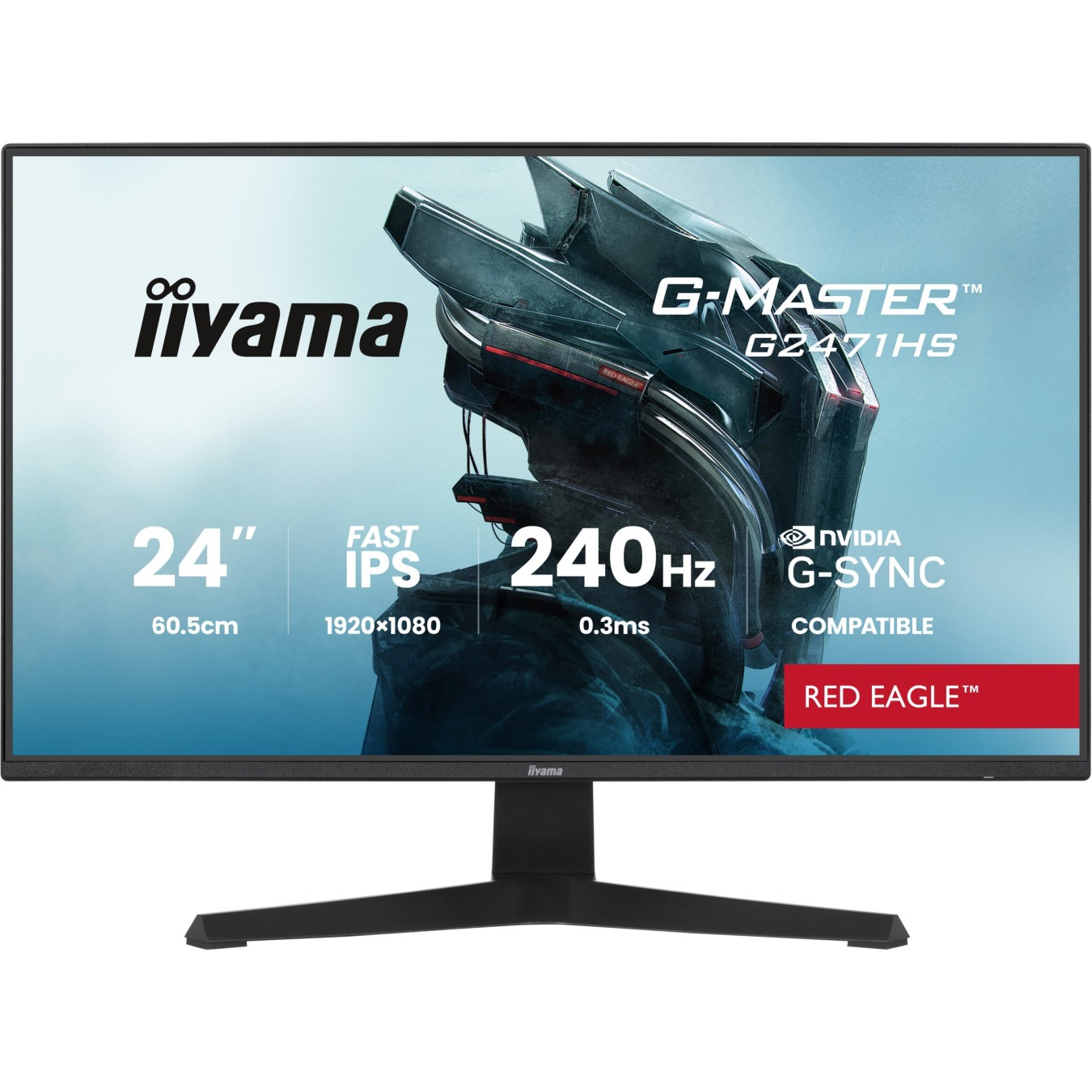 iiyama G-MASTER - G2471HS-B1 - 60.5 cm (23.8") 1920×1080 FHD 16:9 Fast IPS 0.3 ms (MPRT) 240 Hz HDMI 2.0 ×2 DisplayPort 1...