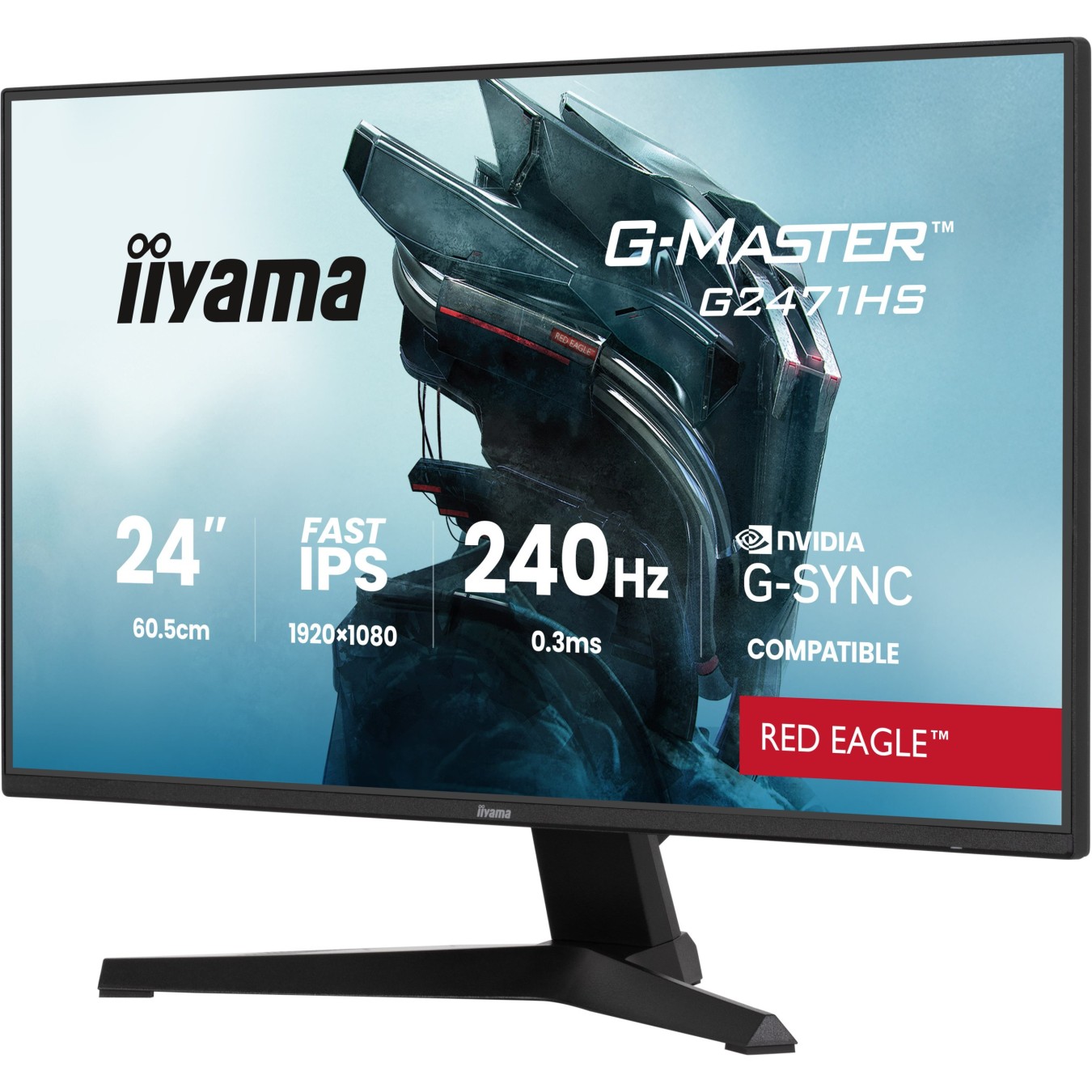iiyama G-MASTER - G2471HS-B1 - 60.5 cm (23.8") 1920×1080 FHD 16:9 Fast IPS 0.3 ms (MPRT) 240 Hz HDMI 2.0 ×2 DisplayPort 1...