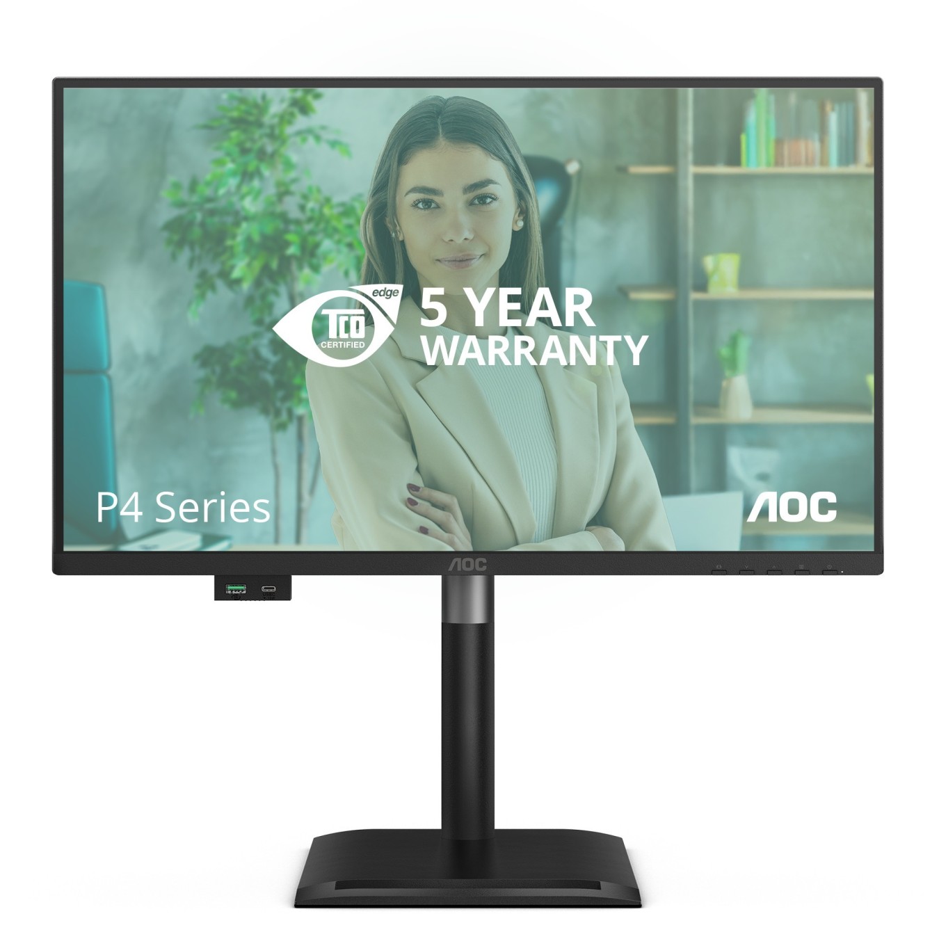 AOC Monitor - 24P4U - 60.5 cm (23.8") 16:9 HDMI+DP+DVI+USB IPS Lift Black — Buy in Cyprus with Fast Delivery