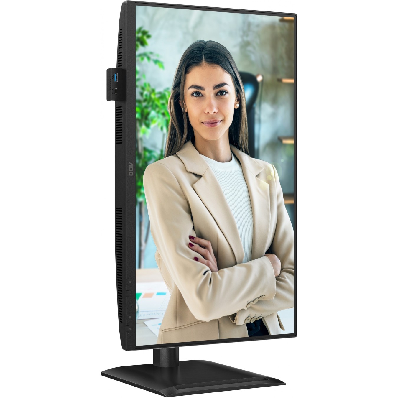 AOC Monitor - 24P4U - 60.5 cm (23.8") 16:9 HDMI+DP+DVI+USB IPS Lift Black — Buy in Cyprus with Fast Delivery