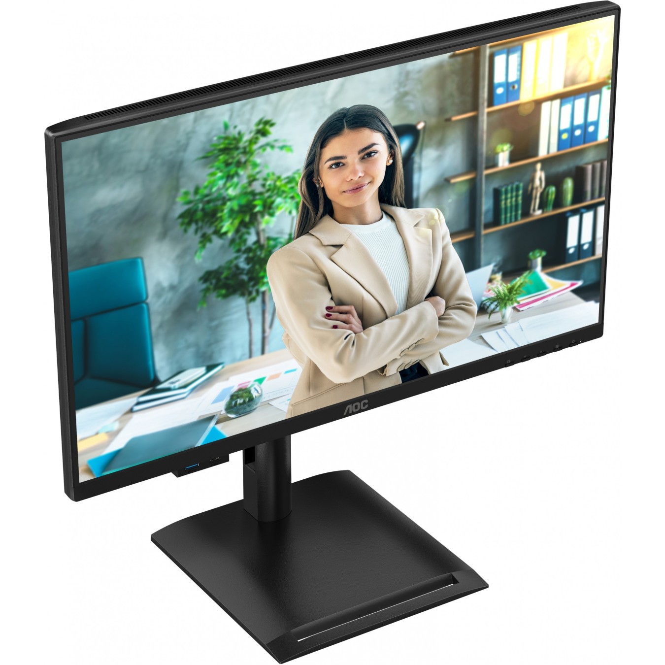 AOC Monitor - 24P4U - 60.5 cm (23.8") 16:9 HDMI+DP+DVI+USB IPS Lift Black — Buy in Cyprus with Fast Delivery