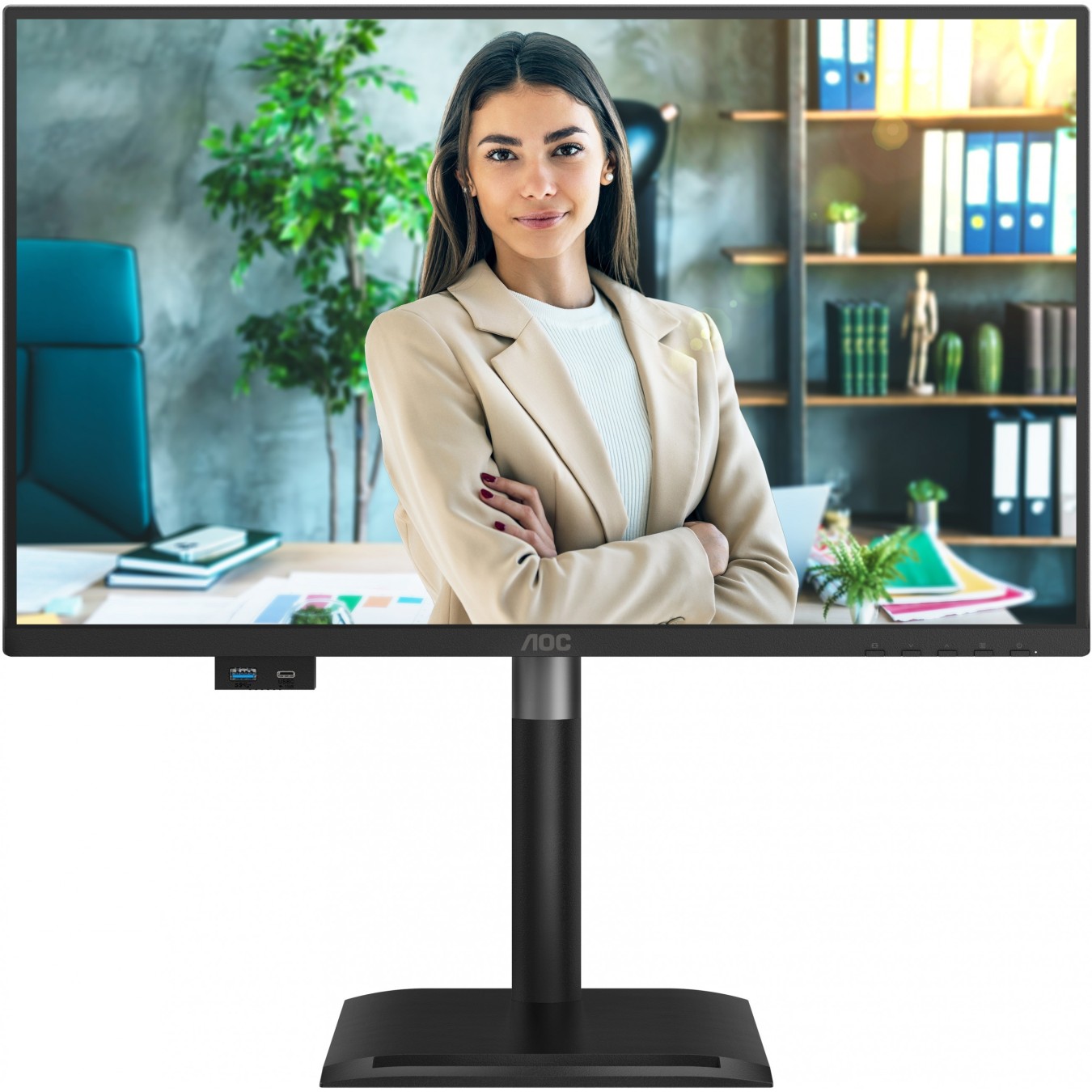 AOC Monitor - 24P4U - 60.5 cm (23.8") 16:9 HDMI+DP+DVI+USB IPS Lift Black — Buy in Cyprus with Fast Delivery